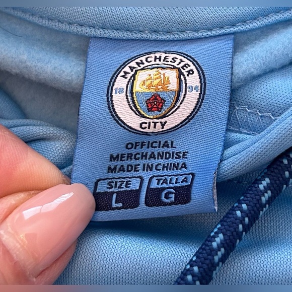 Manchester City F.C. Fleece Jacket Sweatshirt Official Soccer Hoodie Large - Picture 2 of 7
